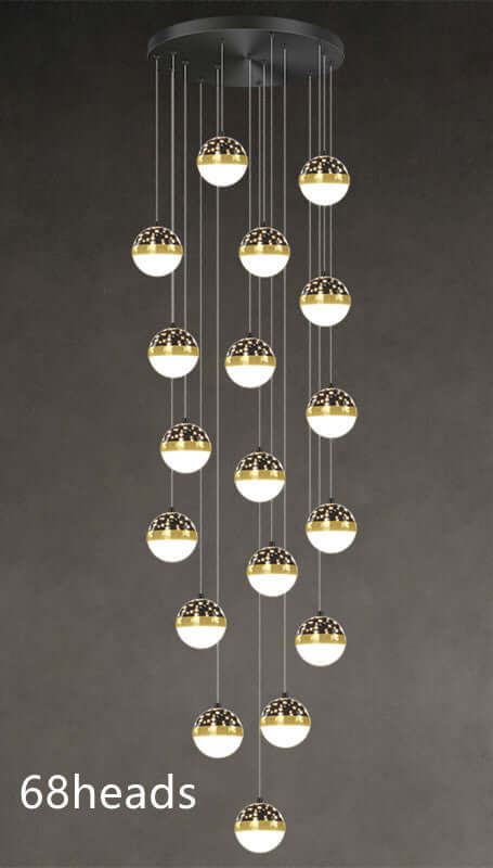"Nordic Luxury Villa Duplex Staircase Chandelier - Elegant Lighting Fixture for Upscale Homes