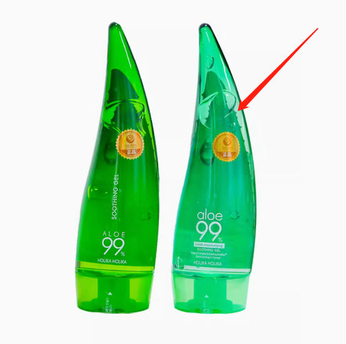 Aloe vera gel bottles, rich in amino acids and polysaccharides, for deep skin hydration and moisture retention.