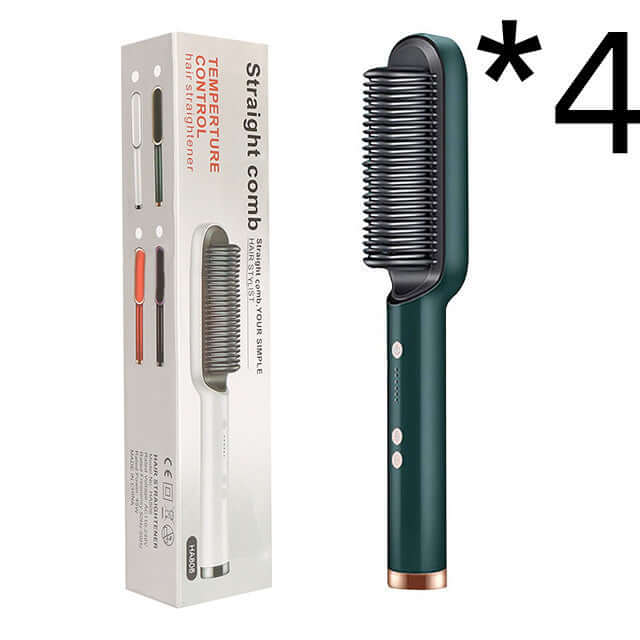 "2-in-1 Hair Straightener and Hot Comb - Negative Ion Curling Tong and Dual-Purpose Electric Hair Brush"