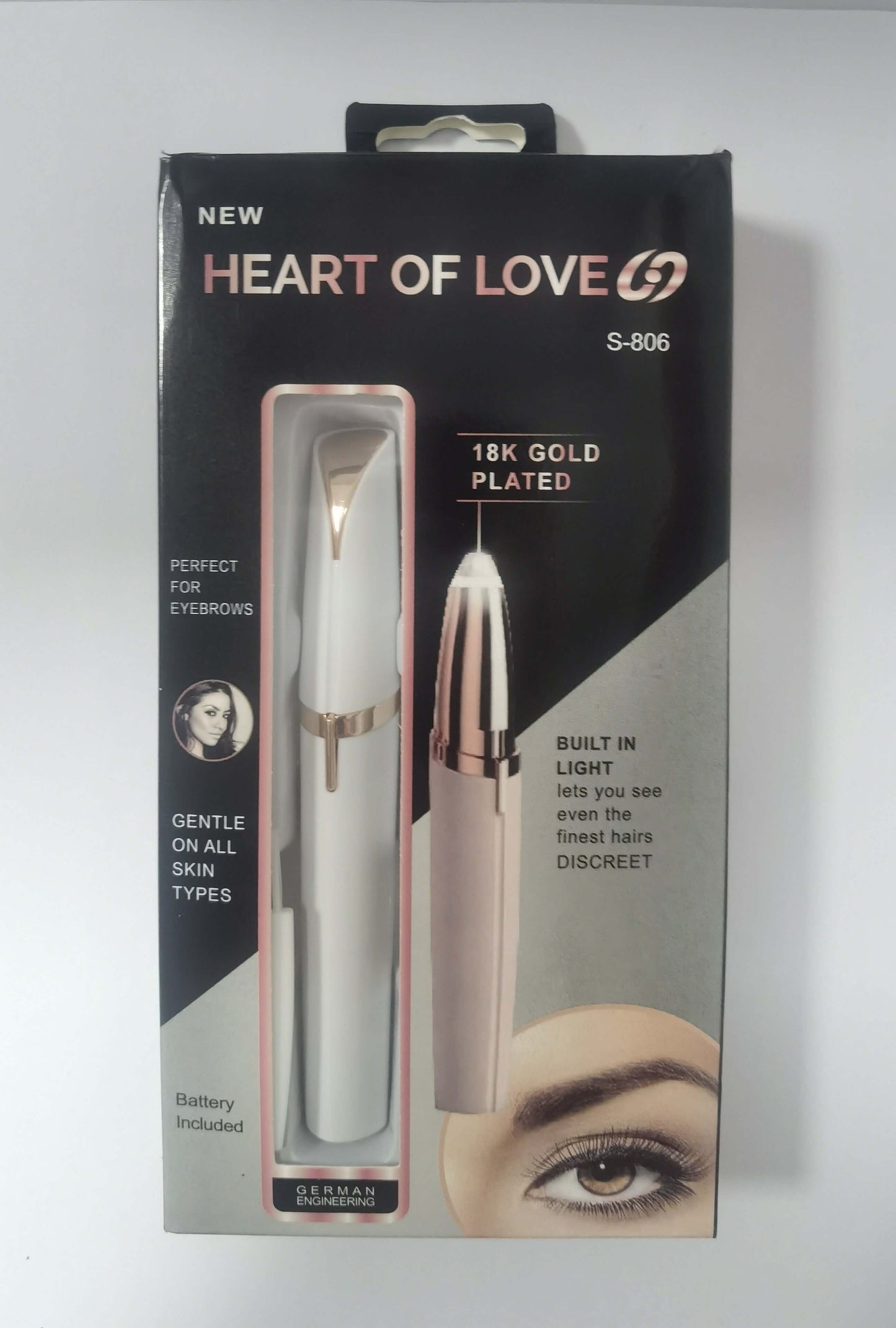 "Mini Electric Eyebrow Trimmer - Lipstick-Sized Painless Razor and Epilator with LED Light for Brows and Hair Removal"