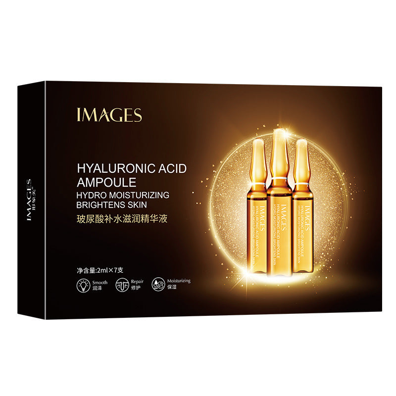 Hyaluronic Acid Ampoule Box, Hydro Moisturizing Serum for Brightening Skin, 7 Ampoules of 2ml Each.