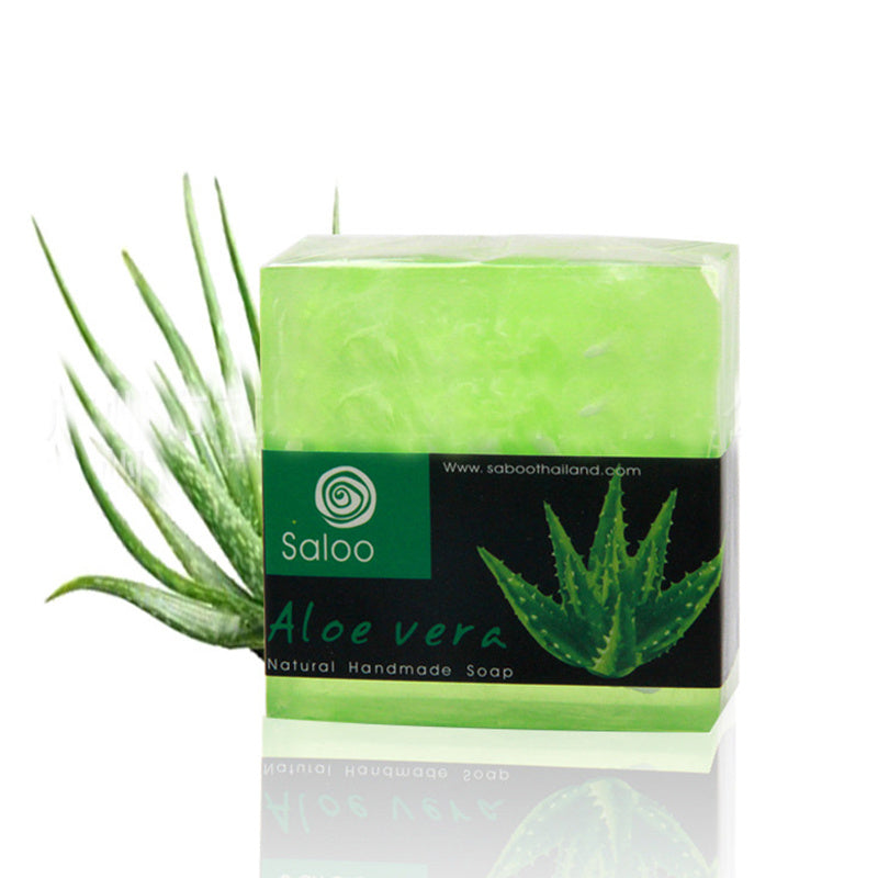 Aloe handmade soap with herbal fragrance, featuring aloe vera for moisturizing and revitalizing skin, suitable for general use.