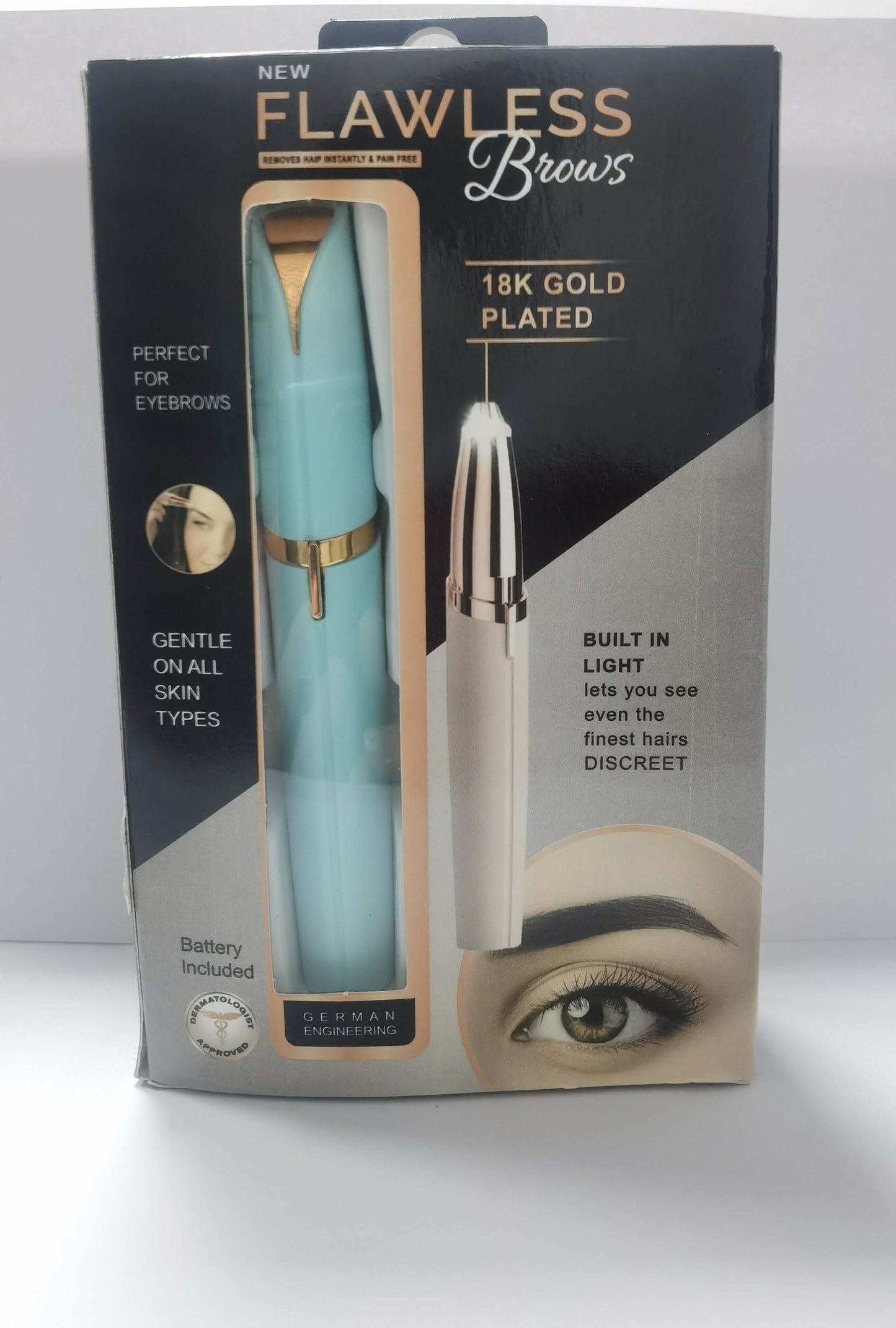 "Mini Electric Eyebrow Trimmer - Lipstick-Sized Painless Razor and Epilator with LED Light for Brows and Hair Removal"