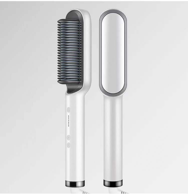 "2-in-1 Hair Straightener and Hot Comb - Negative Ion Curling Tong and Dual-Purpose Electric Hair Brush"