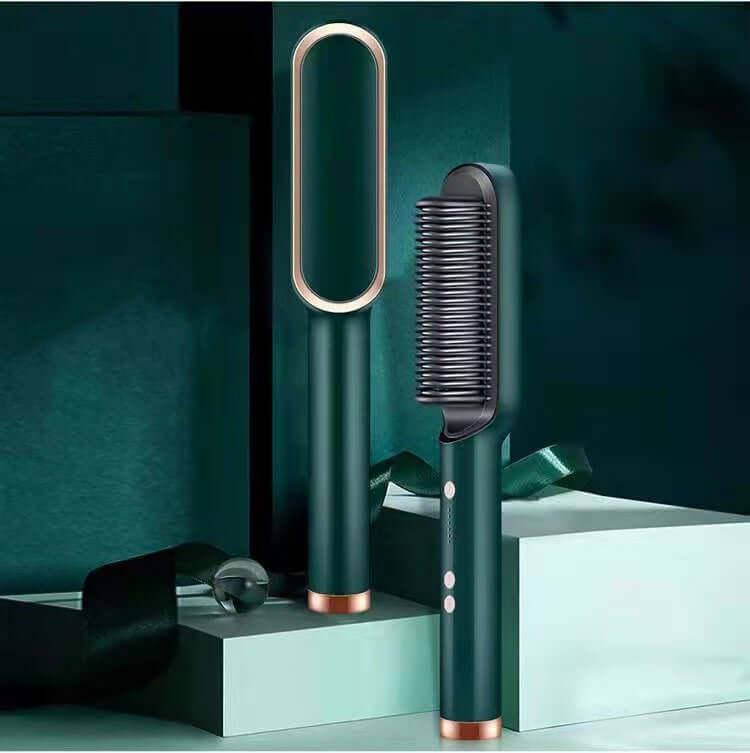 "2-in-1 Hair Straightener and Hot Comb - Negative Ion Curling Tong and Dual-Purpose Electric Hair Brush"