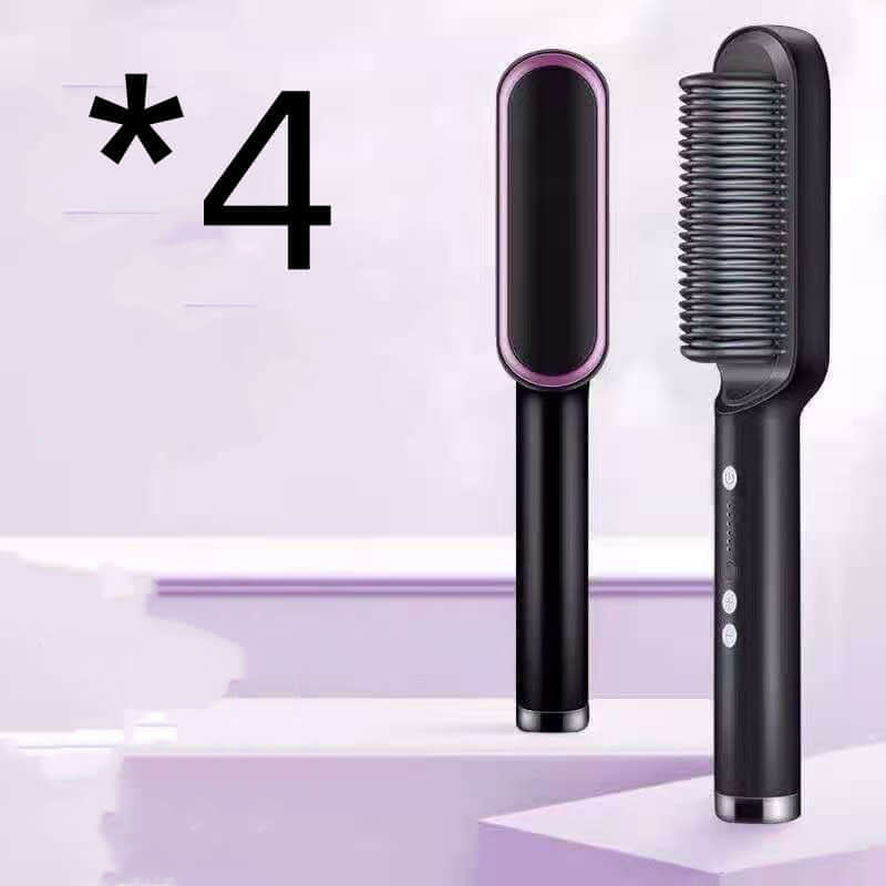 "2-in-1 Hair Straightener and Hot Comb - Negative Ion Curling Tong and Dual-Purpose Electric Hair Brush"