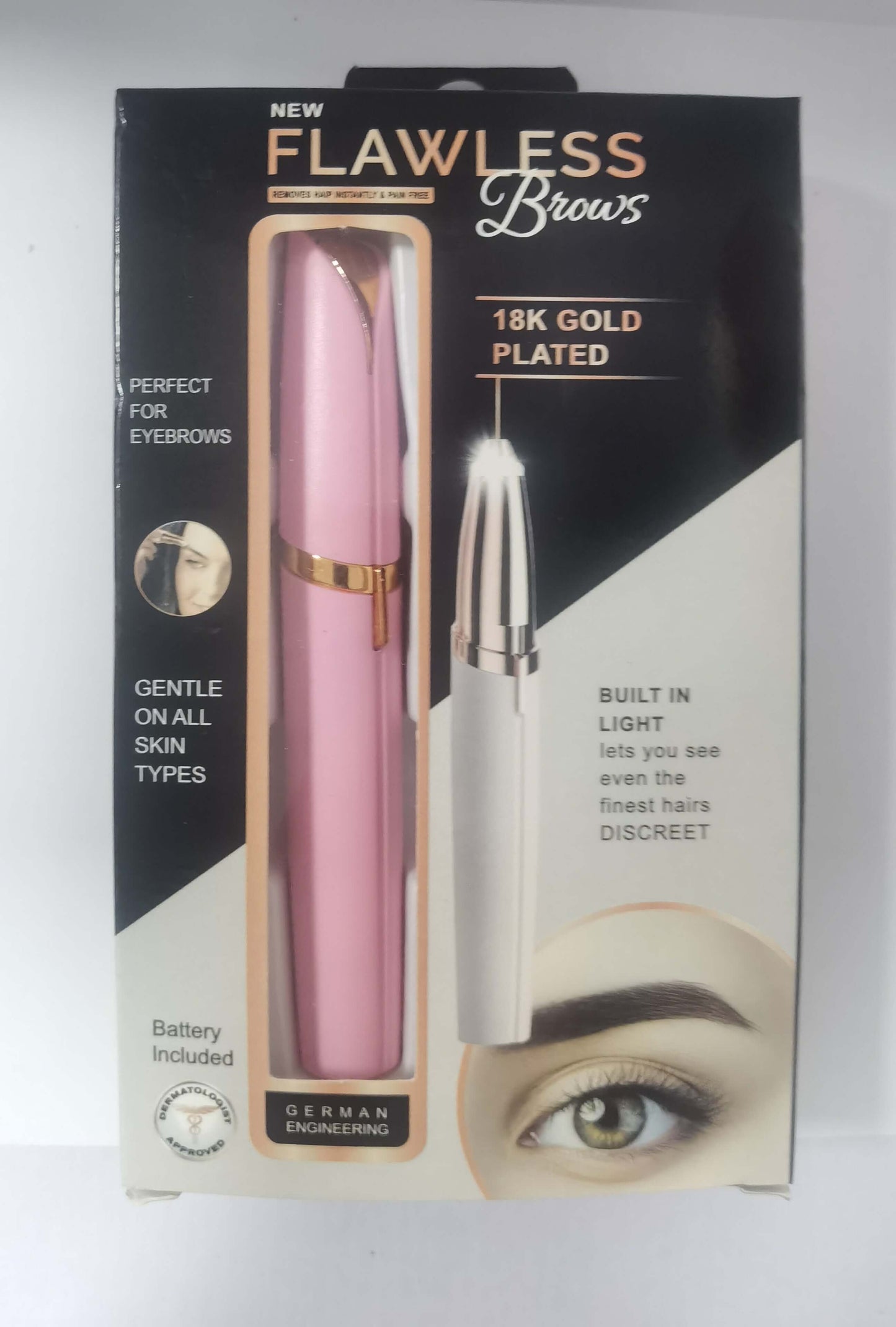 "Mini Electric Eyebrow Trimmer - Lipstick-Sized Painless Razor and Epilator with LED Light for Brows and Hair Removal"