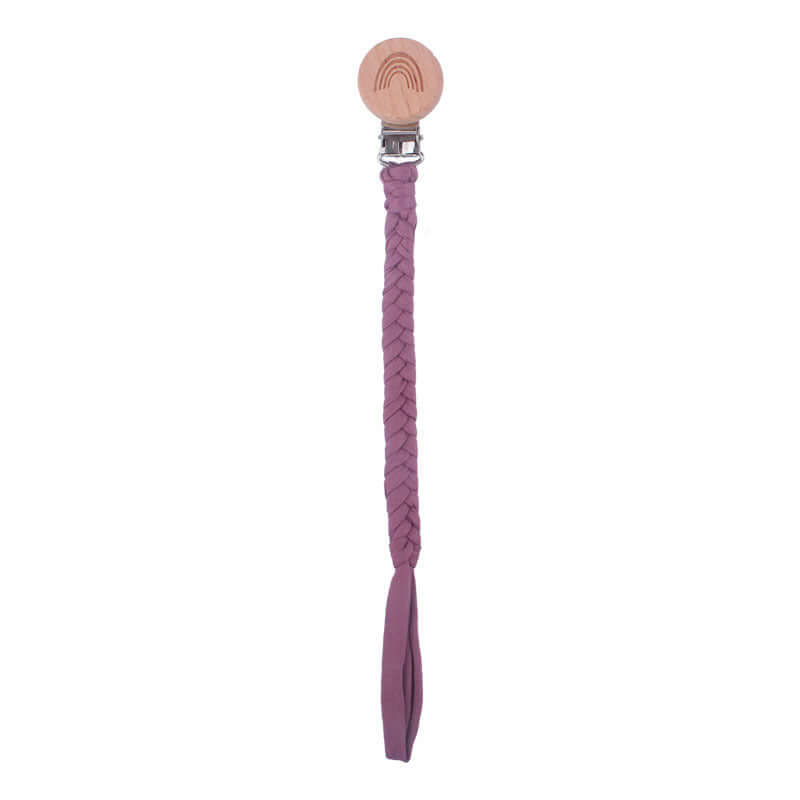 "Rainbow Beech Wood Pacifier Clip - Safe and Stylish Baby Product"