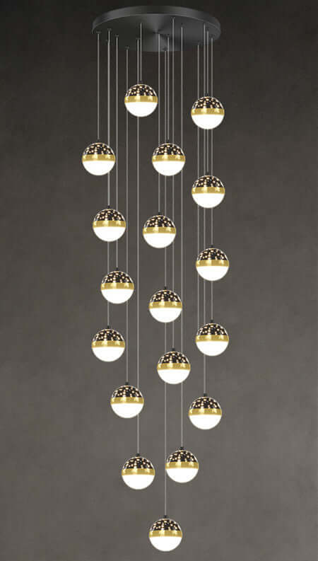 "Nordic Luxury Villa Duplex Staircase Chandelier - Elegant Lighting Fixture for Upscale Homes