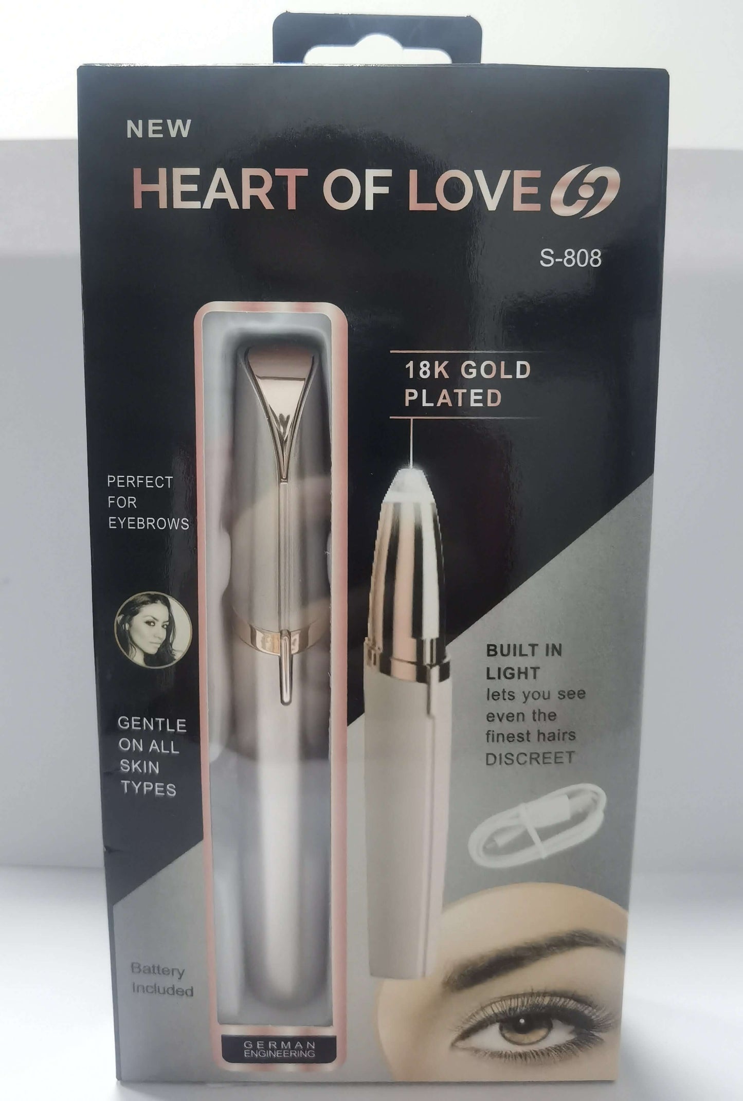 "Mini Electric Eyebrow Trimmer - Lipstick-Sized Painless Razor and Epilator with LED Light for Brows and Hair Removal"