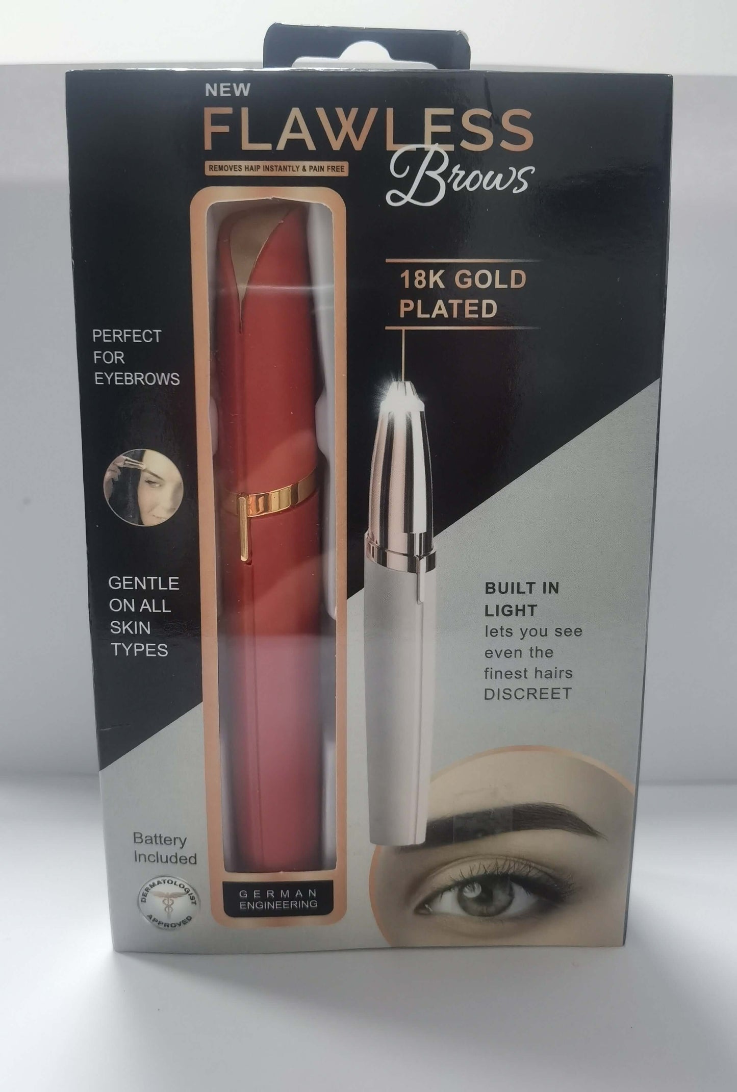 "Mini Electric Eyebrow Trimmer - Lipstick-Sized Painless Razor and Epilator with LED Light for Brows and Hair Removal"