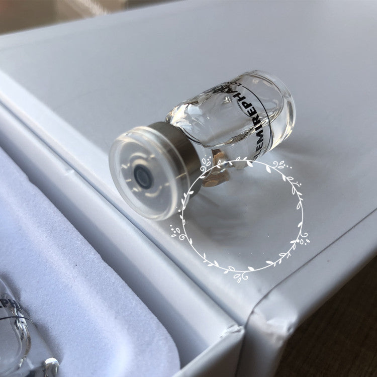 Hyaluronic acid stock solution bottle with floral design, suitable for general skin types, moisturizing and hydrating skincare product.