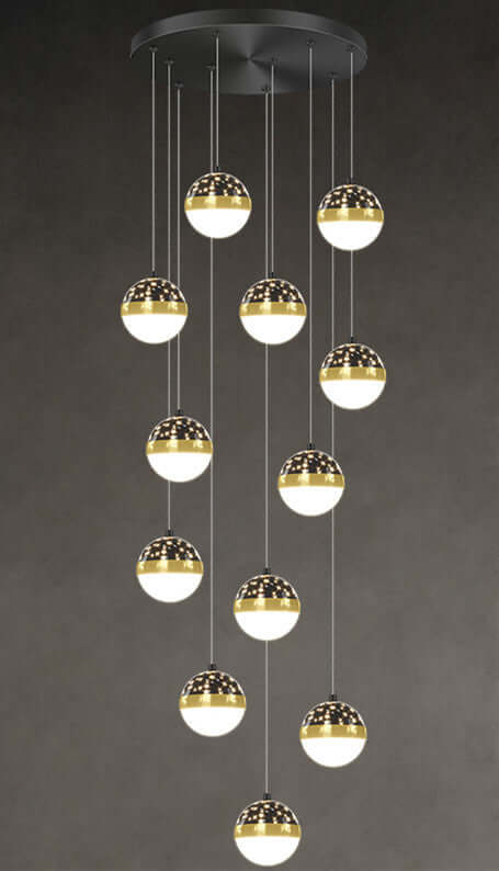 "Nordic Luxury Villa Duplex Staircase Chandelier - Elegant Lighting Fixture for Upscale Homes