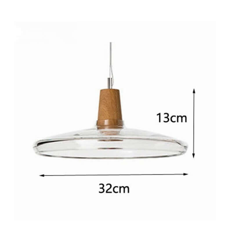 Modern LED Glass Pendant Light Fixture with Wood – Vintage Rustic Hanging Lamp for Cafe, Bar, Restaurant, and Home Decor