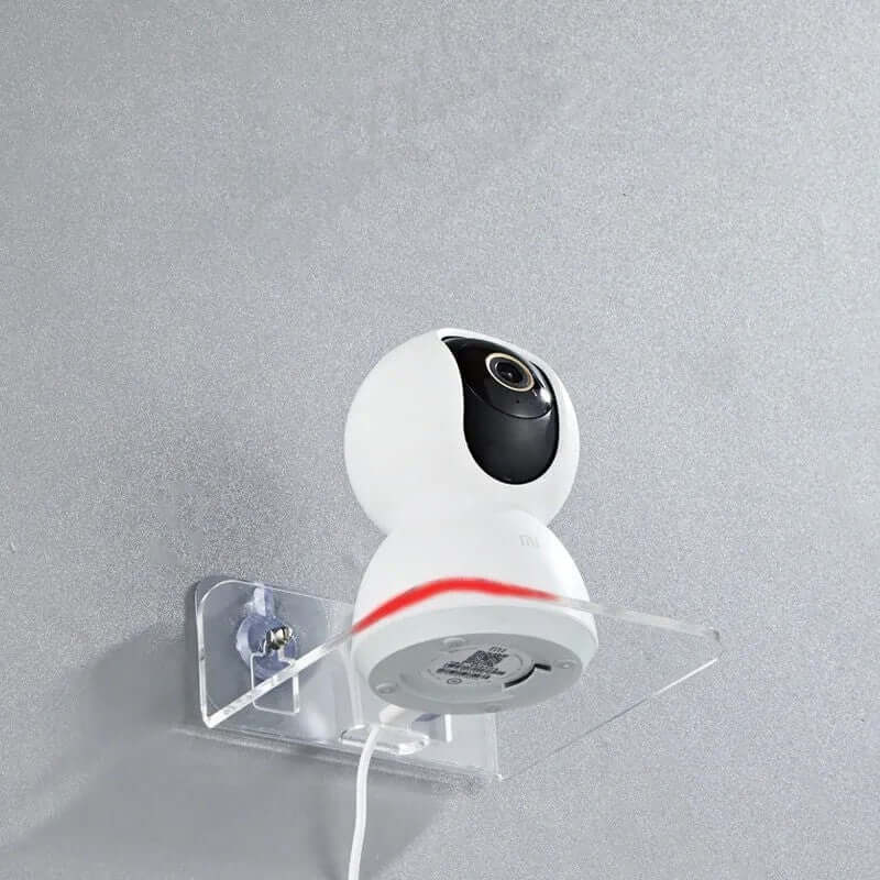 "Living Room Camera Monitoring Shelving Bracket - Adjustable Mounting Solution for Secure and Discreet Camera Placement"