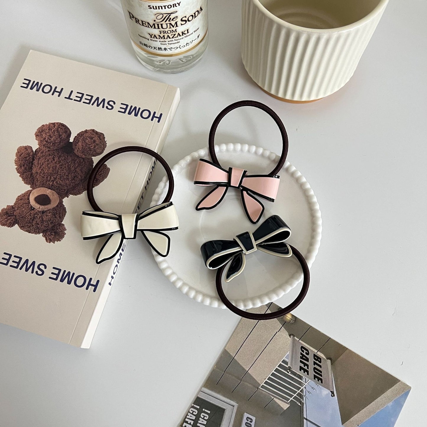 French Retro Acetate Bowknot Hair Ring