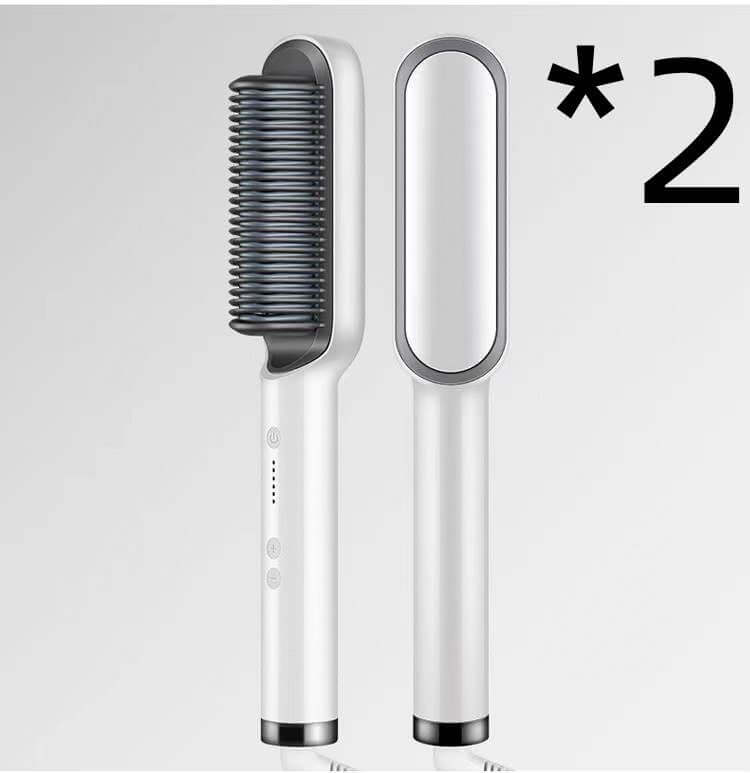 "2-in-1 Hair Straightener and Hot Comb - Negative Ion Curling Tong and Dual-Purpose Electric Hair Brush"