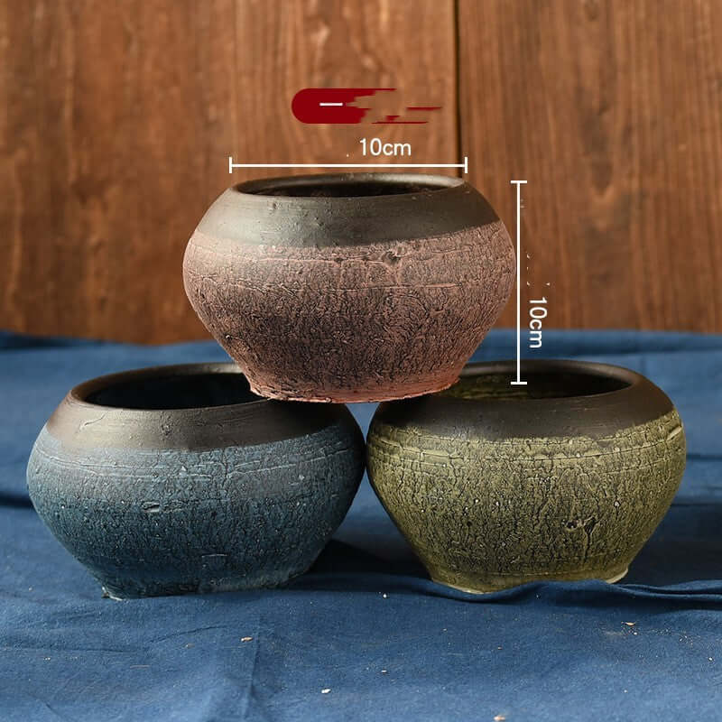 "Vintage Earthenware Vase - Florist Tile Jar for Dried Flower Arrangements, Unique Pot for Home Décor"