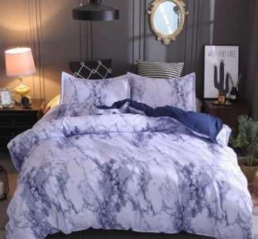 Four-Piece Marble Pillowcase Bedding Set - Elegant Home Textile for a Chic Bedroom Look