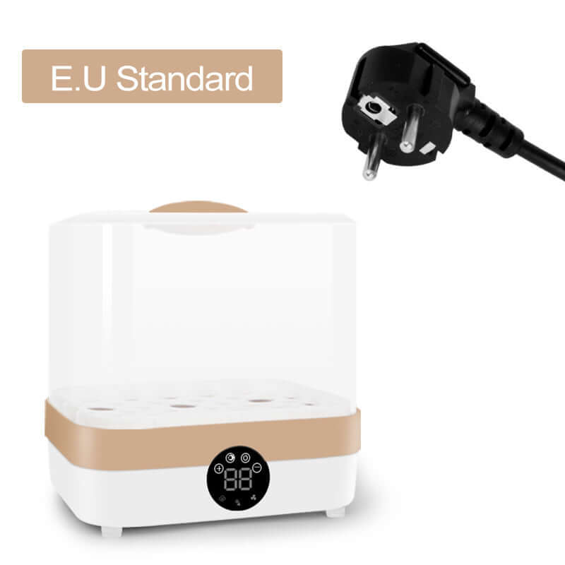 EU Standard Baby Bottle Sterilizer and Dryer, Model ZRX-0860, 400W Power, Polypropylene Material, 10 Minutes Disinfection Time