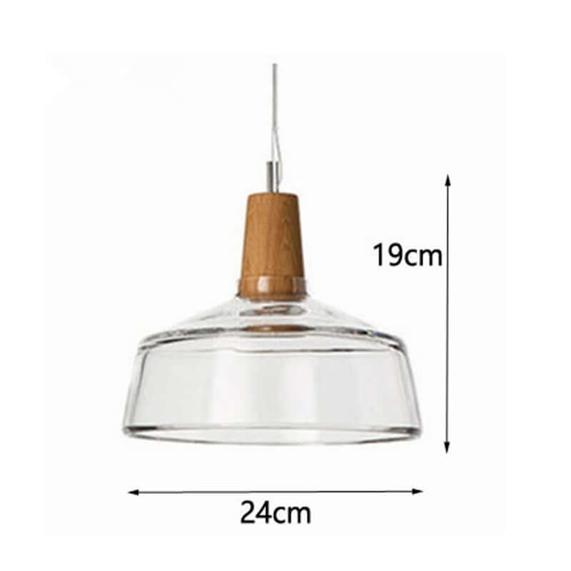Modern LED Glass Pendant Light Fixture with Wood – Vintage Rustic Hanging Lamp for Cafe, Bar, Restaurant, and Home Decor