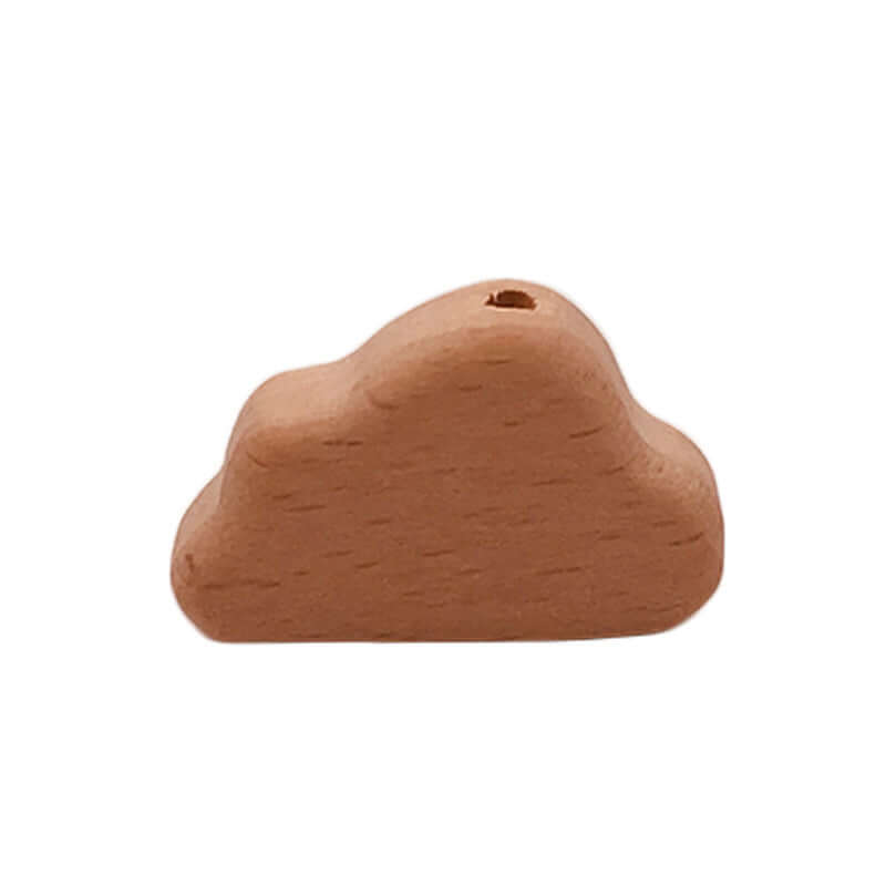 Natural beech wood baby teether in small cloud shape for bite and grind, eco-friendly and semi-mechanical crafted. Pack of 20.