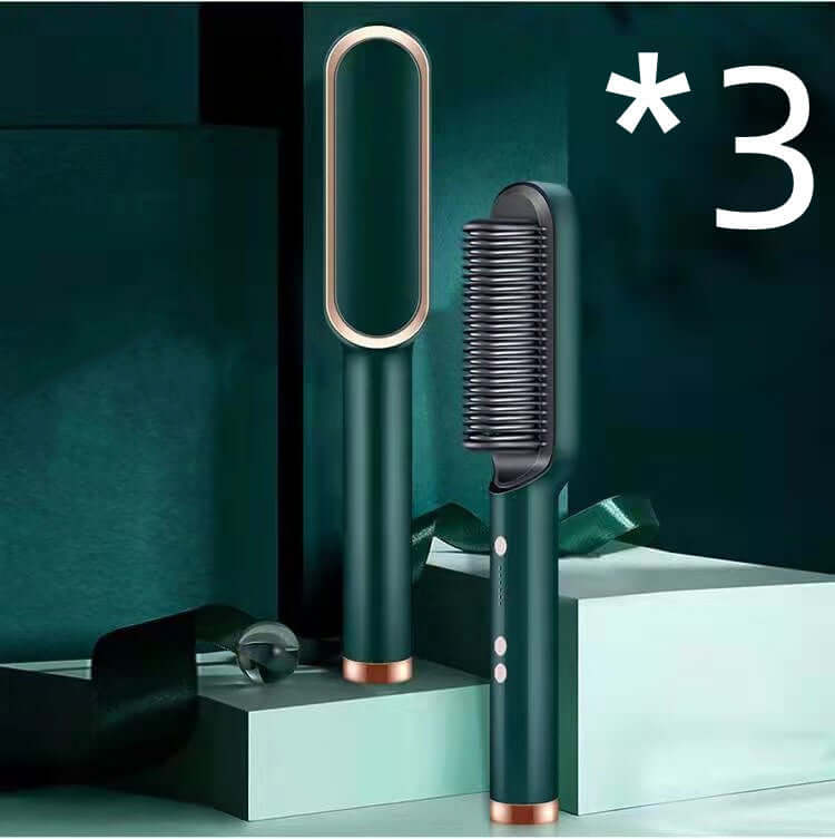 "2-in-1 Hair Straightener and Hot Comb - Negative Ion Curling Tong and Dual-Purpose Electric Hair Brush"