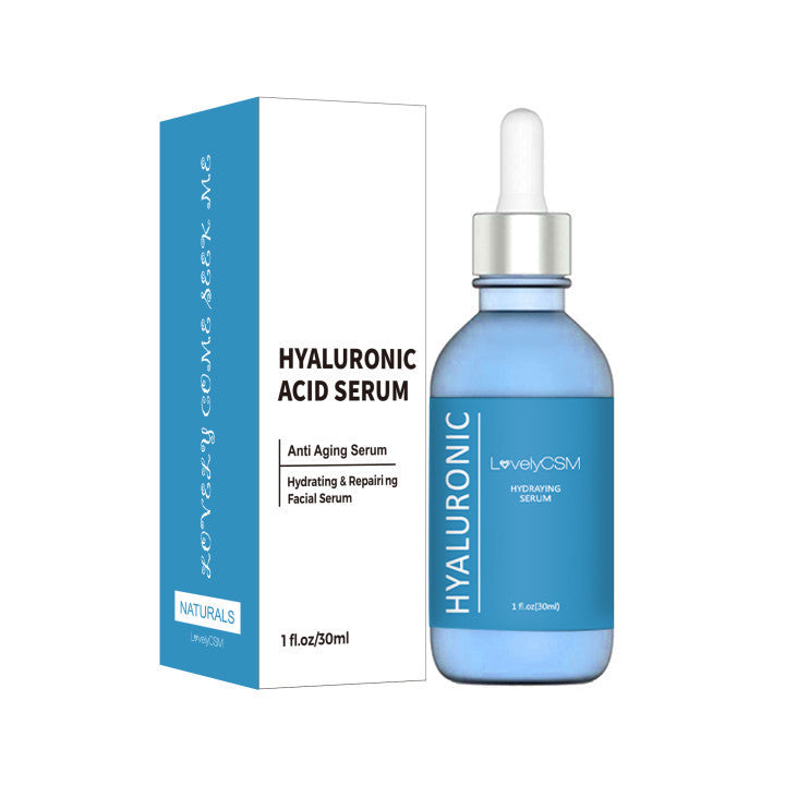 Hyaluronic Acid Serum with anti-aging and hydrating properties, 30ml bottle and packaging for effective skin firming and moisturizing.
