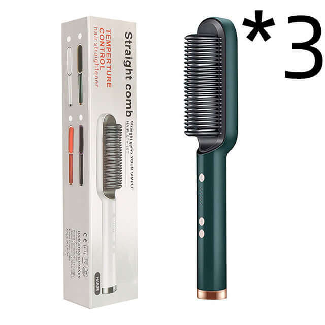 "2-in-1 Hair Straightener and Hot Comb - Negative Ion Curling Tong and Dual-Purpose Electric Hair Brush"