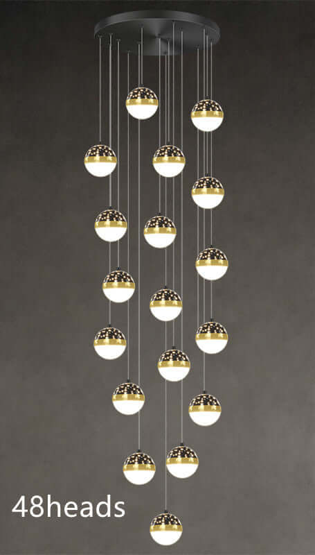 "Nordic Luxury Villa Duplex Staircase Chandelier - Elegant Lighting Fixture for Upscale Homes