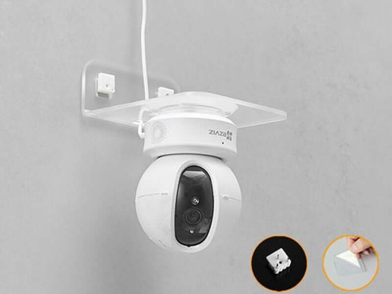 "Living Room Camera Monitoring Shelving Bracket - Adjustable Mounting Solution for Secure and Discreet Camera Placement"