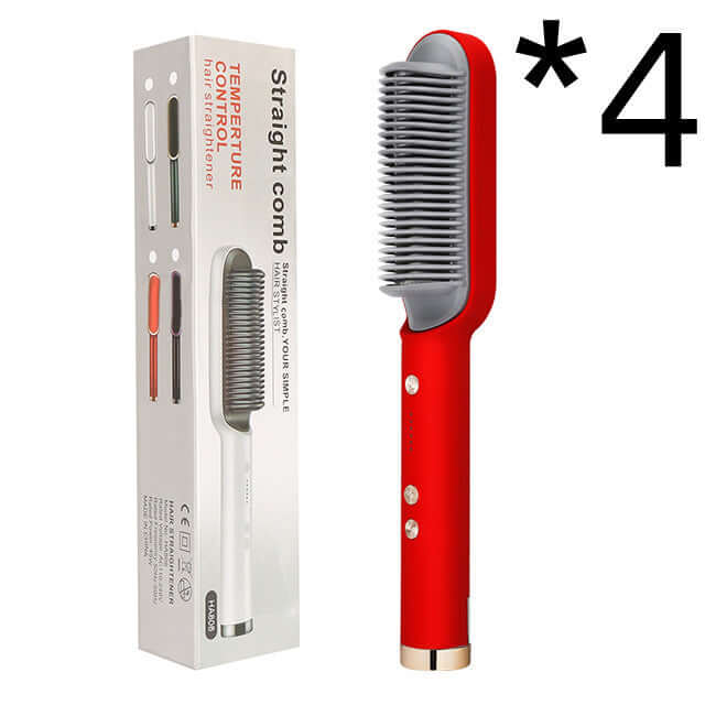 "2-in-1 Hair Straightener and Hot Comb - Negative Ion Curling Tong and Dual-Purpose Electric Hair Brush"