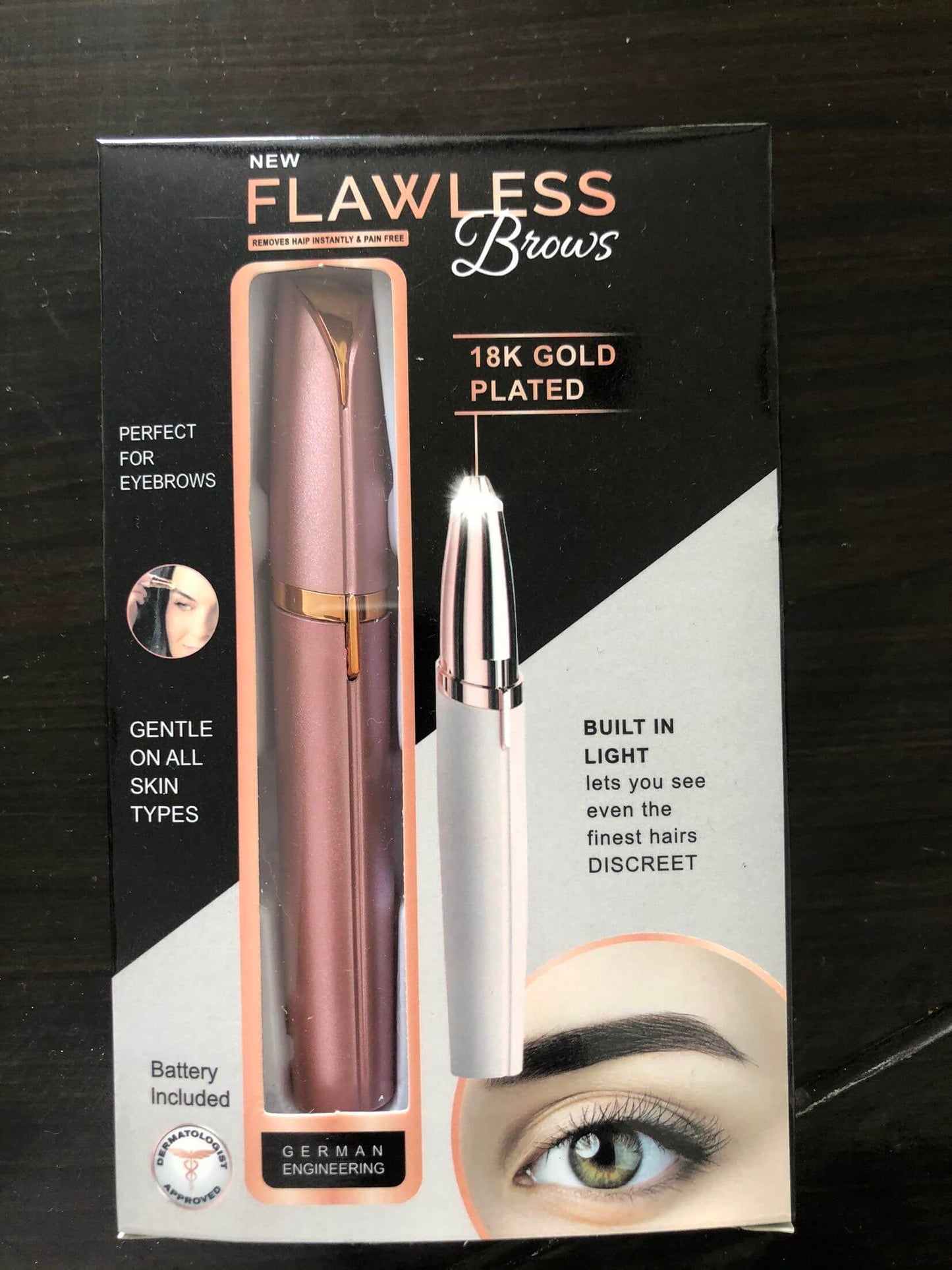 "Mini Electric Eyebrow Trimmer - Lipstick-Sized Painless Razor and Epilator with LED Light for Brows and Hair Removal"