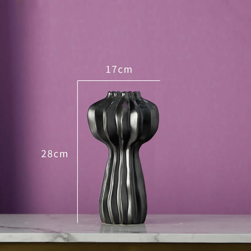 Modern Light Luxury Minimalist Round White Ceramic Vase - Creative Decoration for Living Room Dried Flowers and Flower Arrangements, Elegant Home Ornamen