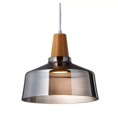 Modern LED Glass Pendant Light Fixture with Wood – Vintage Rustic Hanging Lamp for Cafe, Bar, Restaurant, and Home Decor