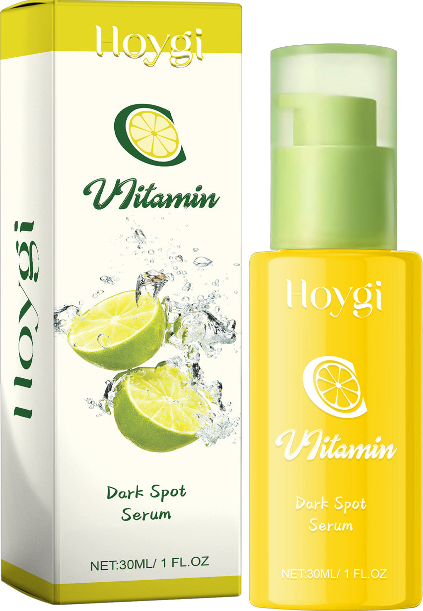 "Hoygi Vitamin C Dark Spot Serum, 30ml bottle, featuring citrus extract and vitamin-rich formula for radiant skin."