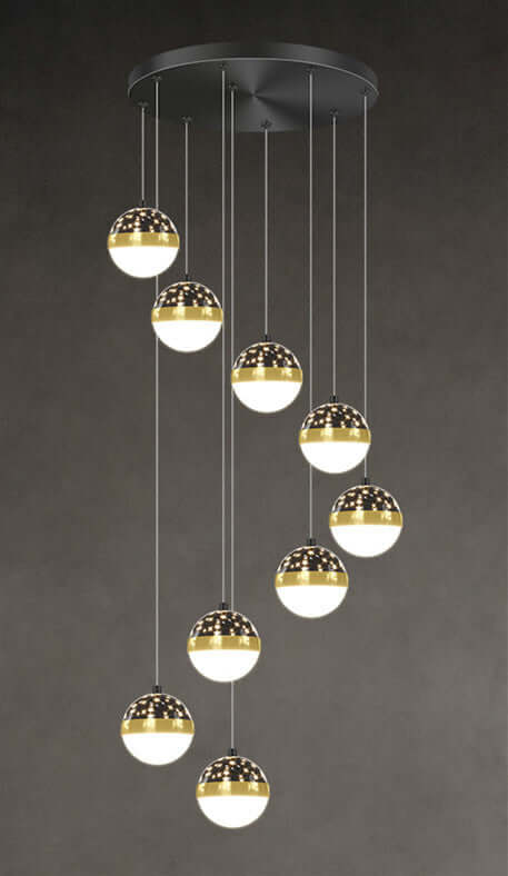 "Nordic Luxury Villa Duplex Staircase Chandelier - Elegant Lighting Fixture for Upscale Homes