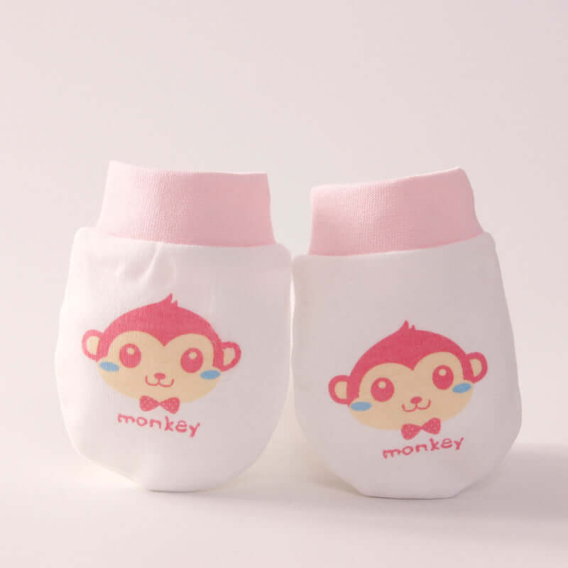 "Cartoon anti-scratch face gloves for babies, designed to protect delicate skin from scratches while adding a playful touch."