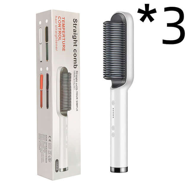 "2-in-1 Hair Straightener and Hot Comb - Negative Ion Curling Tong and Dual-Purpose Electric Hair Brush"