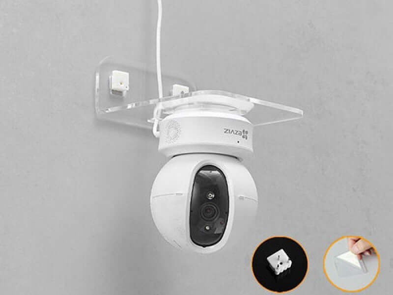 "Living Room Camera Monitoring Shelving Bracket - Adjustable Mounting Solution for Secure and Discreet Camera Placement"