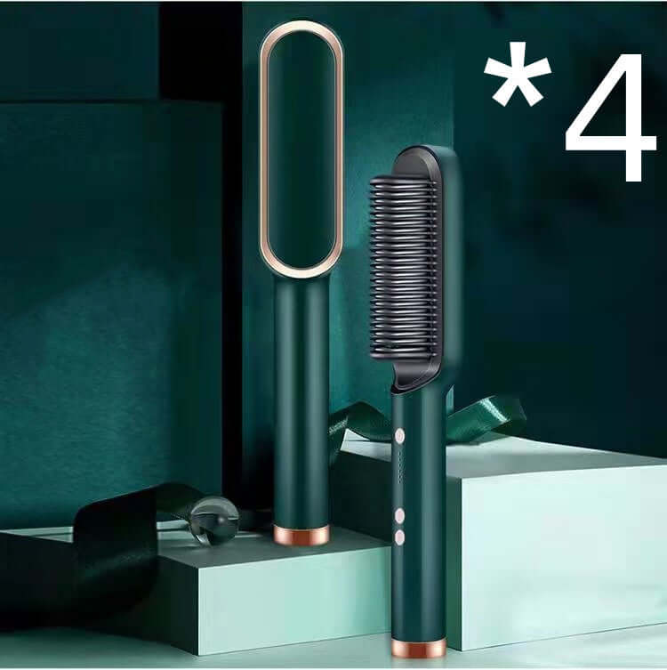 "2-in-1 Hair Straightener and Hot Comb - Negative Ion Curling Tong and Dual-Purpose Electric Hair Brush"