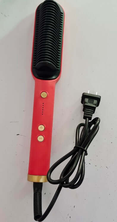 "2-in-1 Hair Straightener and Hot Comb - Negative Ion Curling Tong and Dual-Purpose Electric Hair Brush"