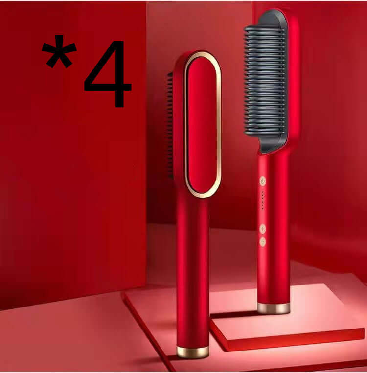 "2-in-1 Hair Straightener and Hot Comb - Negative Ion Curling Tong and Dual-Purpose Electric Hair Brush"