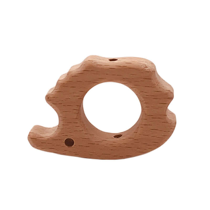 Natural beech wood small hedgehog baby teething toy for biting and grinding teeth