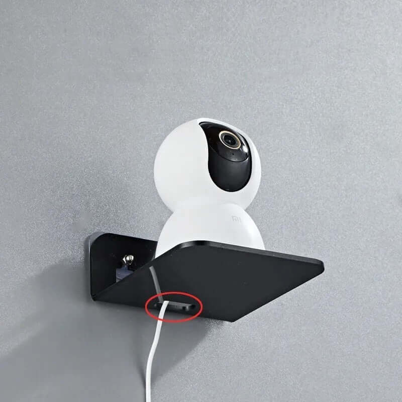 "Living Room Camera Monitoring Shelving Bracket - Adjustable Mounting Solution for Secure and Discreet Camera Placement"