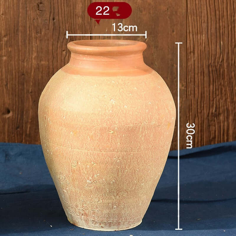"Vintage Earthenware Vase - Florist Tile Jar for Dried Flower Arrangements, Unique Pot for Home Décor"
