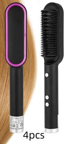 "2-in-1 Hair Straightener and Hot Comb - Negative Ion Curling Tong and Dual-Purpose Electric Hair Brush"