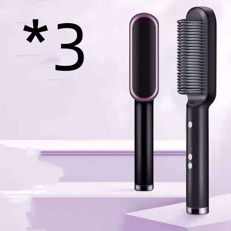 "2-in-1 Hair Straightener and Hot Comb - Negative Ion Curling Tong and Dual-Purpose Electric Hair Brush"