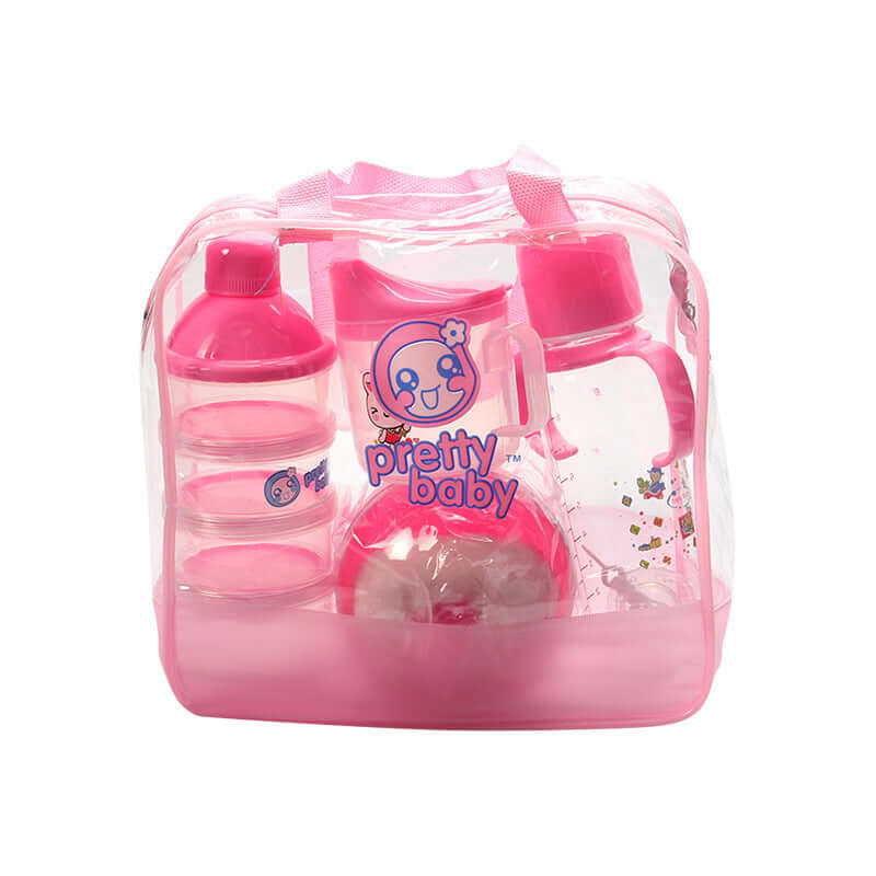 "4-piece milk bottle set for babies and toddlers, featuring essential maternal and baby products for feeding and convenience."