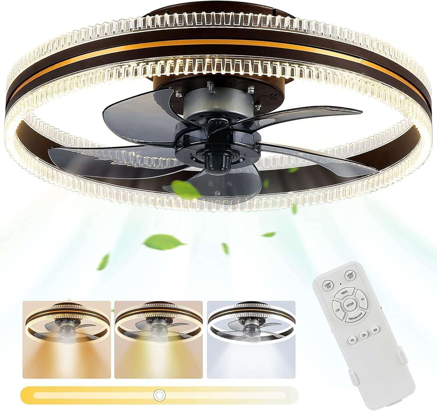 Ceiling Fan with Integrated Invisible Light - Home Ceiling Fan and Light Fixture Combination"